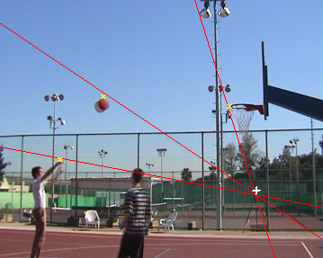 Basketball: epipolar geometry, camera 1